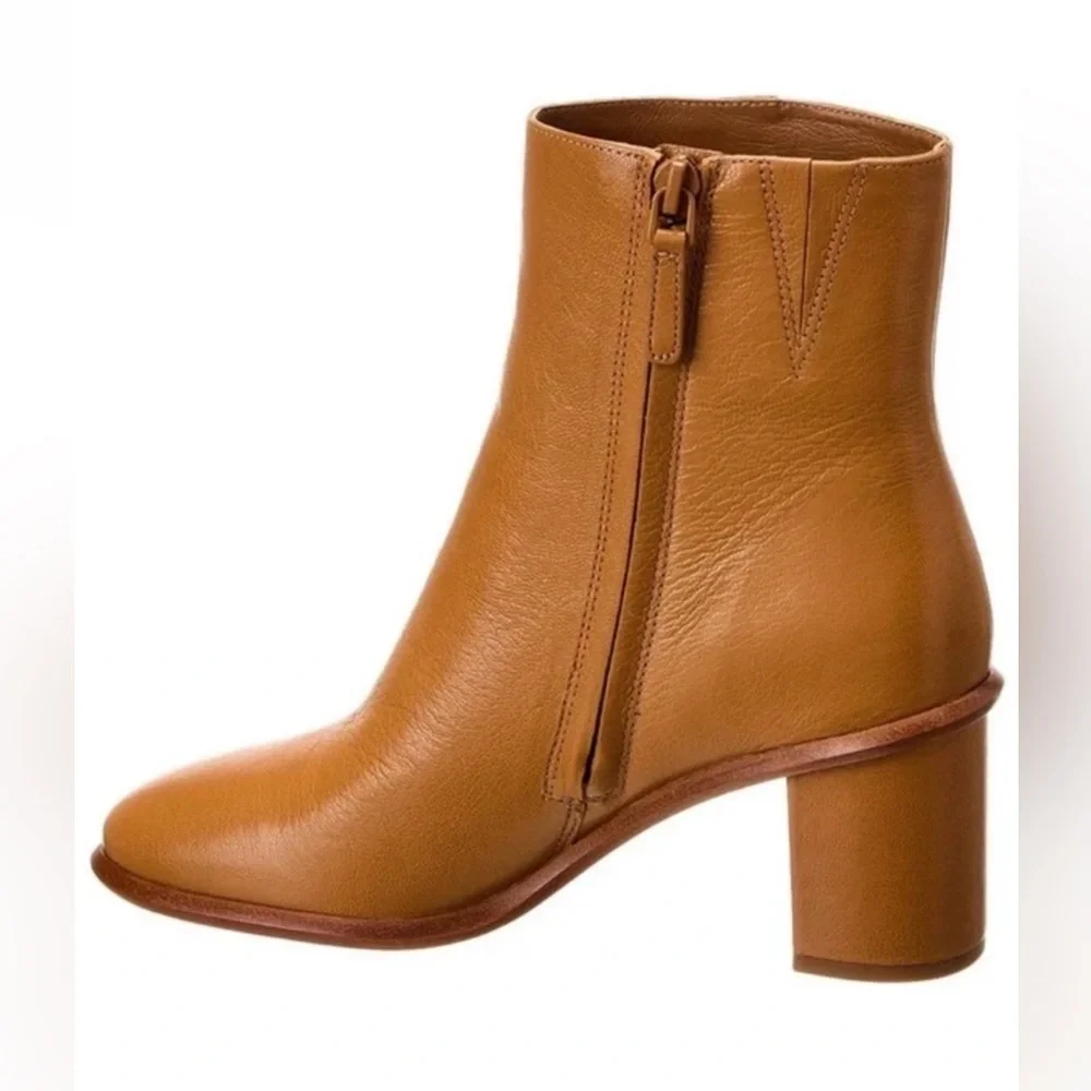 NIB TORY BURCH BROOKE STAMPED HEEL ROUND TOE LEATHER BOOTIE